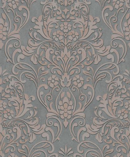 Non-Woven Wallpaper Ornaments metallic grey pink 32604