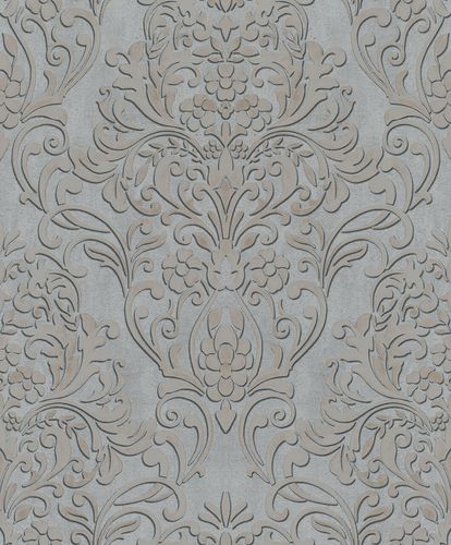 Non-Woven Wallpaper Ornaments metallic grey gold 32605