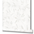 Non-Woven Wallpaper Leaves metallic white grey 32632 2