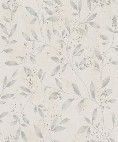Non-Woven Wallpaper Leaves metallic greige gold 32633