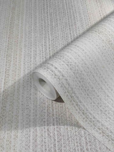 Non-Woven Wallpaper Stripes Ethno beige grey 32656