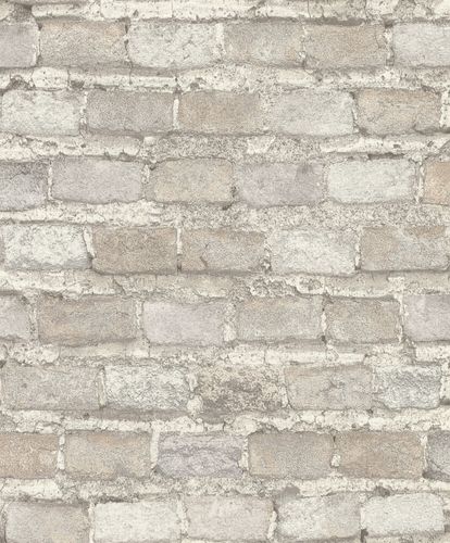 Non-Woven Wallpaper Rasch Bricks grey beige white 428049