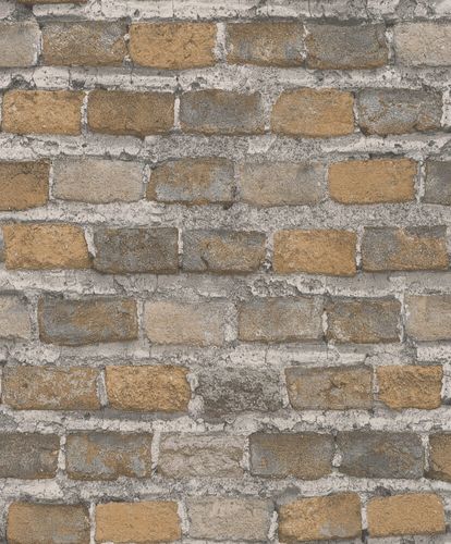 Non-Woven Wallpaper Rasch Bricks grey brown 428056