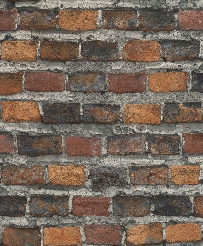 Non-Woven Wallpaper Rasch Bricks brown grey red 428063