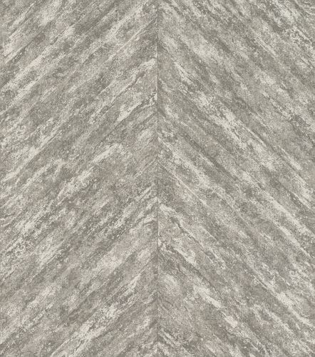 Non-Woven Wallpaper Rasch Stripes Fishbone grey 617528