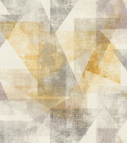 Non-Woven Wallpaper Rasch Graphic yellow grey 617948