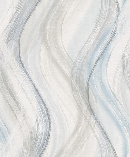 Non-Woven Wallpaper Waves greige blue 32445