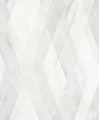 Non-Woven Wallpaper Diamond Graphic grey white 32452