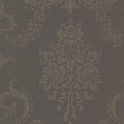 Non-woven wallpaper floral tendrils brown gold FD69039