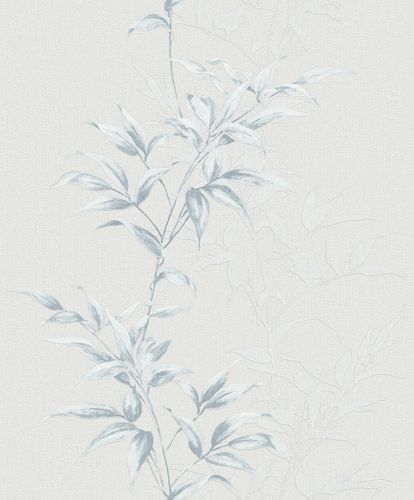 Non-Woven Wallpaper Floral Leaves greige blue 82220