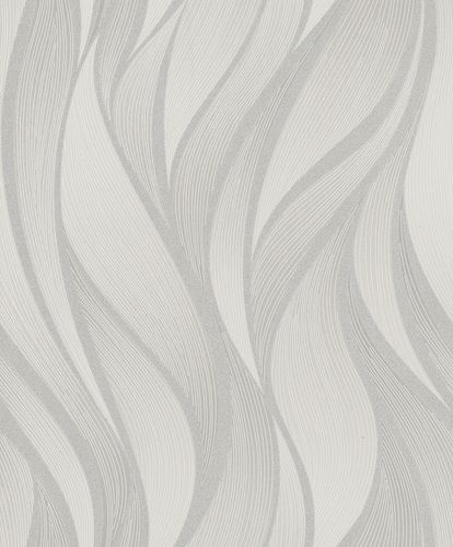 Non-Woven Wallpaper Waves Graphic silver Gloss 82234