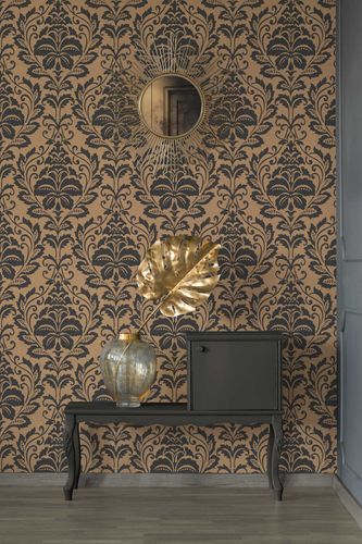 Non-Woven Wallpaper Baroque gold black metallic 36910-4