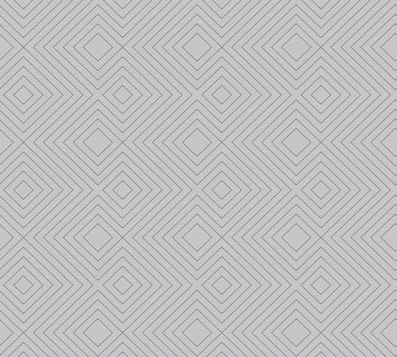Non-Woven Wallpaper Checked 3D grey Glitter 37758-7