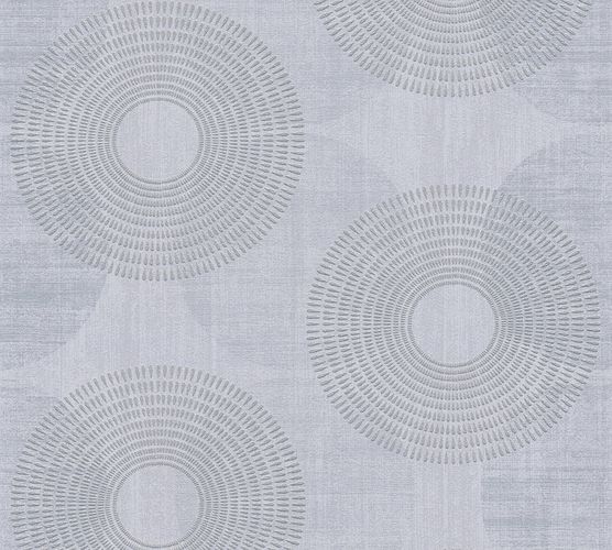 Non-Woven Wallpaper Circles grey Glitter 37832-1