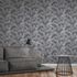 Non-Woven Wallpaper Leaves Floral black metallic 37836-4 4