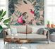 Photo Wallpaper Non-Woven Birds Leaves green pink beige 2