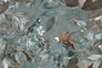 Photo Wallpaper Non-Woven Birds Leaves grey-blue brown 1