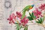 Photo Wallpaper Non-Woven Bird Blossoms green red grey 2