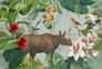 Photo Wallpaper Non-Woven Rhino Jungle green brown 2
