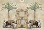 Photo Wallpaper Non-Woven Elephants Orient beige green 2
