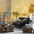 Photo Wallpaper Non-Woven Palms Orient yellow grey 1