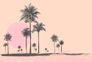 Photo Wallpaper Non-Woven Palms Sunset beige 2