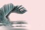 Photo Wallpaper Non-Woven Palm Leave Water pink green 2