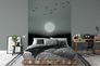 Photo Wallpaper Non-Woven Moon Birds Winter grey white 1