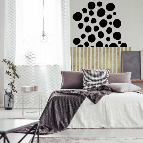Photo Wallpaper Non-Woven Dots Popcorn gold black