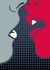 Photo Wallpaper Non-Woven Kiss Lips Dots blue red 2