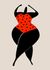Photo Wallpaper Non-Woven Women Dance Dots black red 2