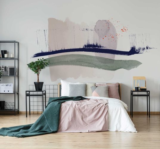 Photo Wallpaper Non-Woven Watercolour Abstract green