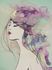 Photo Wallpaper Non-Woven Women Face Abstract purple 2