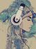 Photo Wallpaper Woman Headphones green beige 2