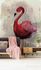 Photo Wallpaper Flamingo Watercolour red green 1