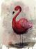Photo Wallpaper Flamingo Watercolour red green 2