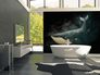 Photo Wallpaper Non-Woven Whale Sea Water blue black 1