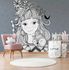 Photo Wallpaper Non-Woven Girl Cat blue black 1