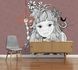 Photo Wallpaper Non-Woven Girl Cat red-brown 1