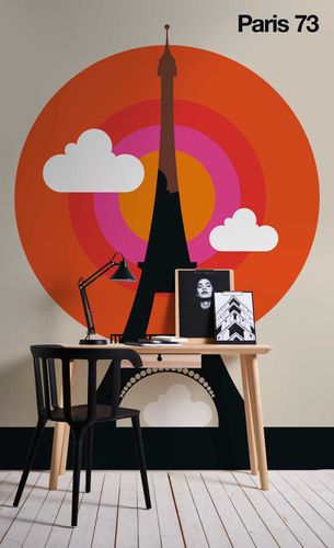 Photo Wallpaper Non-Woven Paris Eiffel Tower Retro