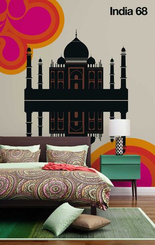 Photo Wallpaper Non-Woven India Palace Retro orange
