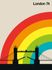 Photo Wallpaper Non-Woven London Retro colourful beige 2
