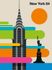 Photo Wallpaper Non-Woven New York Retro colourful beige 2