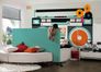Photo Wallpaper Non-Woven Ghettoblaster Retro orange 1