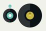 Photo Wallpaper Non-Woven Vinyl LP EP Retro black blue 2