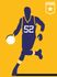 Photo Wallpaper Non-Woven Basketball Retro yellow purple 2