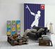 Photo Wallpaper Non-Woven Baseball Retro purple white 1