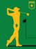 Photo Wallpaper Non-Woven Golfers Retro green yellow 2
