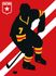 Photo Wallpaper Non-Woven Ice Hockey Retro red black 2