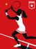 Photo Wallpaper Non-Woven Tennis Retro red black white 2